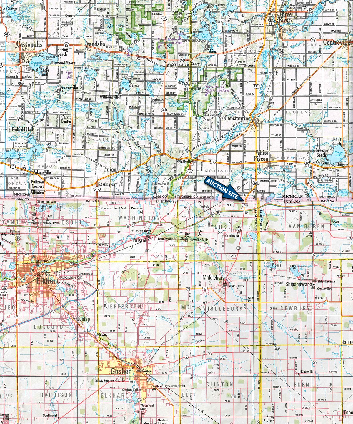 Area map - EQUIPMENT & INVENTORY REDUCTION AUCTION IN ELKHART CO., INDIANA